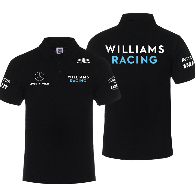 Polo Mercedes AMG Williams Racing Homme Manche Courte Coton Couleur Unie